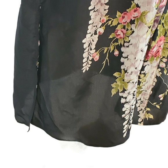 Victoria Secret Kaftan‎ Mumu Floral Black Purple - Picture 3 of 8